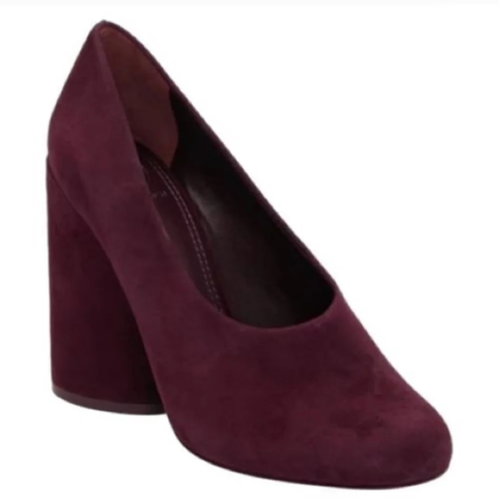 Tory Burch Womens Lucia Suede Heels wine shoes sz 8M